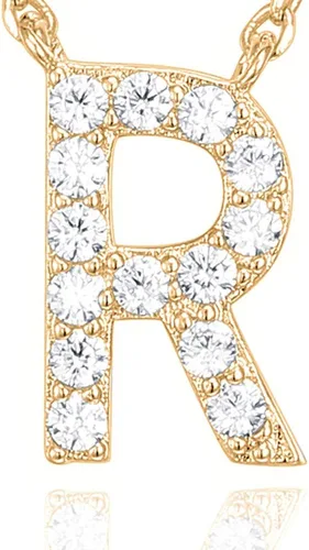 Miniatura 37 de PAVOI 14K White Gold Plated Cubic Zirconia Initial Necklace Letter Dainty Necklaces for Women