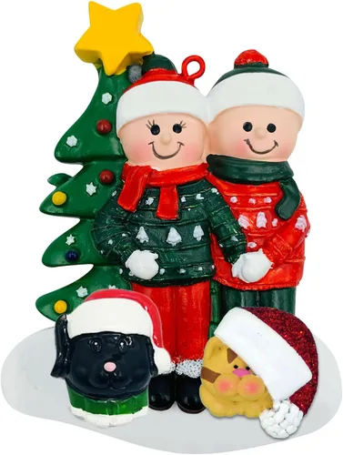 Miniatura 4 de Adorno de Pareja con Mascotas Perros Gatos - Adorno de Navidad de Pareja con Mascota Perro Gato, Adorno de Navidad de Pareja Adicional con Mascota