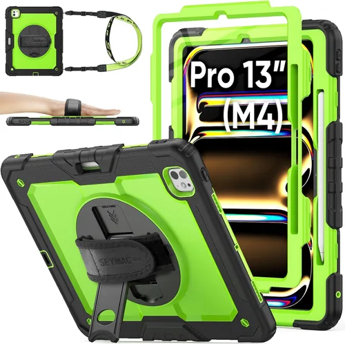 Miniatura 31 de SEYMAC stock Funda protectora para iPad Air de 11 pulgadas M3 2025/M2 2024 (Air 7ª/6ª generación), funda resistente con protector de pantalla