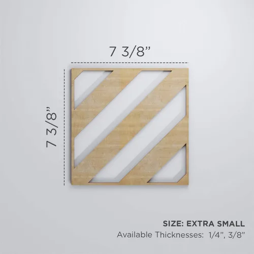 Miniatura 2 de 7 3/8"W X 7 3/8"H Extra Pequeña Strymon Decorativos Paneles De Pared De Madera Calado, Abedul