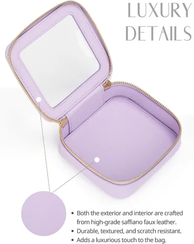 Miniatura 6 de Bolsa de maquillaje transparente Popvibe, estuche de cosméticos de viaje con cremallera, bolsa de aseo transparente con cremallera, organizador