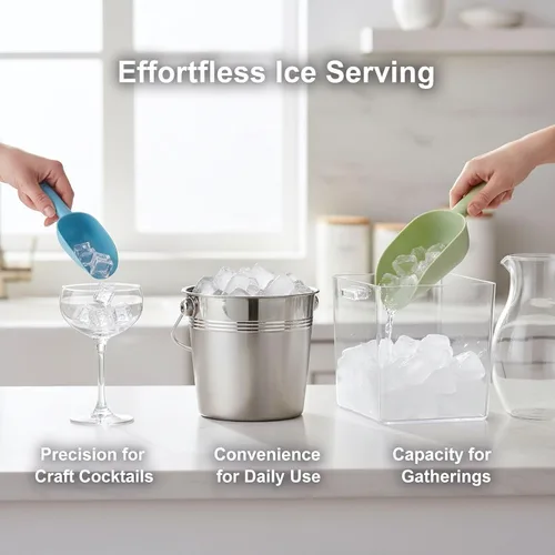 Miniatura 4 de Paquete de 4 cucharas de plástico para recipientes, cuchara de plástico para cubitos de hielo, cucharas de harina, productos secos, granos de café