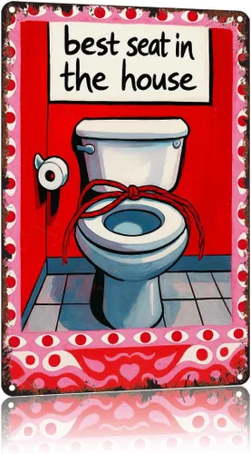 Vintage Red Poster Retro 70s Funny Metal Sign 8x12 Inch For Bathroom Bedroom Home Wall Decor