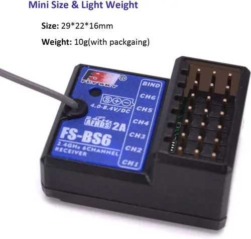 Miniatura 4 de FlySky Receptor FS-BS6 2.4Ghz 6CH AFHDS2 para Flysky FS-GT5 RC Transmisor de barco de coche