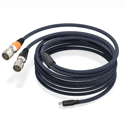 Miniatura 10 de Cable de audio USB C a doble XLR macho - 3.3 pies, estéreo de 32 bits/384 Khz, compatible con teléfonos móviles, altavoces activos y amplificadores