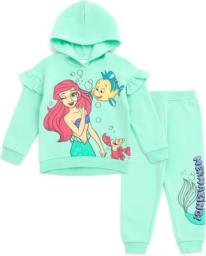 Miniatura 10 de Disney Minnie Mouse Little Mermaid Lilo & Stitch - Conjunto de sudadera con capucha y pantalones de forro polar para recién nacidos a niños grandes