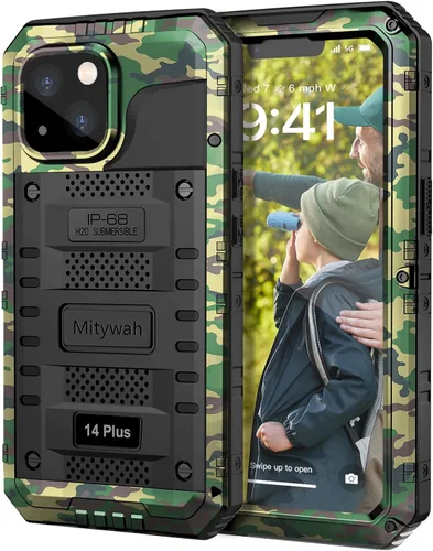 Miniatura 11 de Mitywah Funda impermeable para iPhone 7/iPhone 8 / iPhone SE 2020, funda de metal resistente de grado militar, protección de cuerpo completo