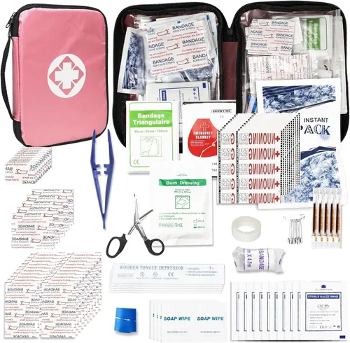 Miniatura 11 de Kit de Primeros Auxilios Pequeño-Compacto-Suministros de Recambio-Elementos Básicos de Emergencia - 300 PIEZAS Elementos Esenciales para el Hogar