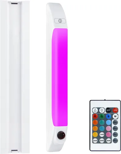 BIGMONAT Luz LED para Debajo del Gabinete, Luces de Barra LED RGB de Cambio de Colores Operadas con Batería con Control Remoto, Luces LED Multicolor