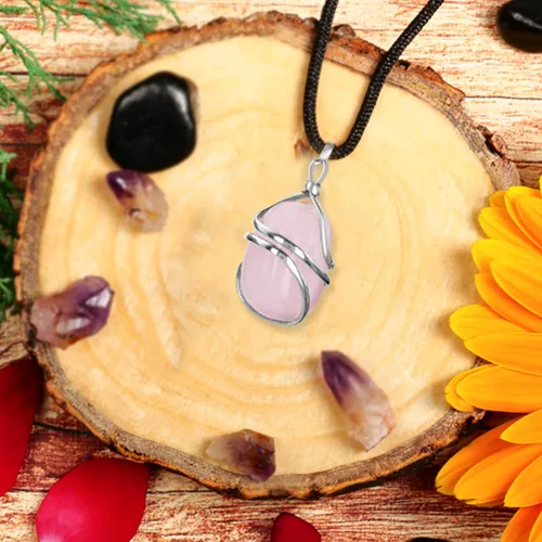 Miniatura 17 de PYOR Collar con colgante curativo de Reiki de cristal, gemas de buena suerte, prosperidad, riqueza, piedras preciosas naturales, collares de buena
