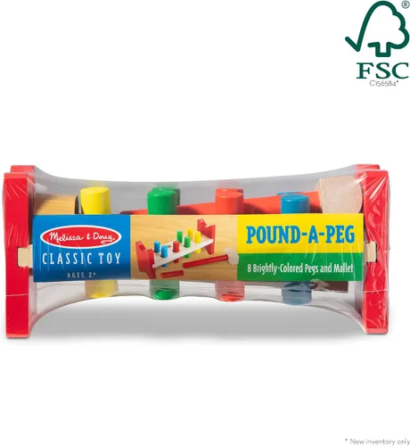 Miniatura 3 de Melissa & Doug Juguete de madera con martillo Pound-A-Peg de lujo certificado FSC
