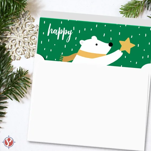 Miniatura 3 de Tarjetas de Navidad en blanco 2026 – 25 tarjetas verdes y 25 doradas de 5 x 7 pulgadas, 50 sobres blancos – Ideal para saludos de Navidad