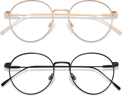 Miniatura 10 de ANDWOOD Gafas de bloqueo de luz azul para mujeres y hombres, computadora de cara pequeña, bloqueador de luz azul transparente, marco de metal súper