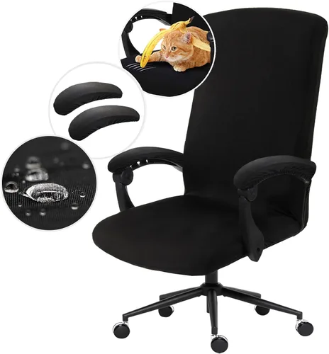 Miniatura 43 de Fundas elásticas para asiento de silla de oficina de escritorio - Funda universal de spandex para silla de computadora - Fundas removibles lavables