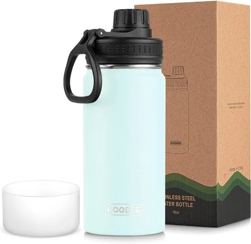 Miniatura 91 de koodee Insulated Water Bottle, 32 oz Stainless Steel Double Wall Vacuum Wide Mouth Sport Bottle with Leakproof Spout Lid (Navy)