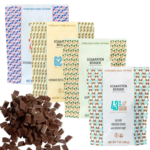 Miniatura 11 de Scharffen Berger Trozos de Chocolate para Hornear (7 onzas, paquete de 3) - Trozos de Chocolate Semi-Amargo Oscuro para Hornear, 70% Cacao, Sin