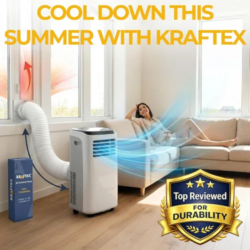 Miniatura 7 de Kraftex Manguera de aire acondicionado. Ventilación de manguera de escape de CA portátil. Compatible con LG, Delonghi y muchos más acondicionadores