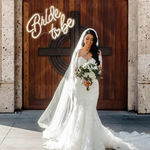 Miniatura 7 de Letrero de neón para futura novia, luces de neón LED blancas cálidas USB, letreros de neón para boda, letreros de luz para despedida de soltera