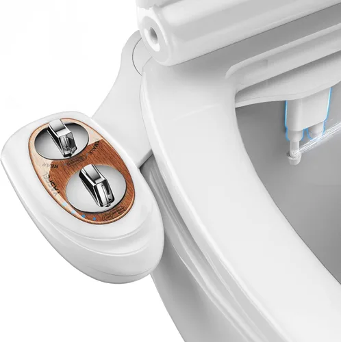 YASFEL Bidé, accesorio de bidé autolimpiante para inodoro, boquillas dobles no eléctricas, accesorio para asiento de inodoro de agua fría con Color