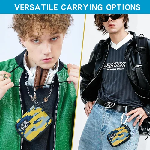 Miniatura 2 de Rough Enough - Cartera para adolescentes y niños, tarjetero con cordón para el cuello, cremallera, bolsillo para monedas, acordeón, lona