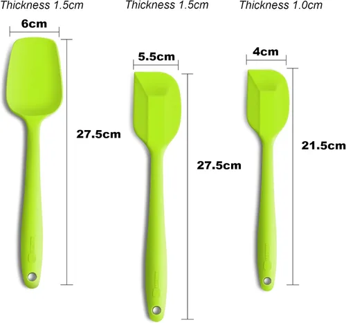 Miniatura 2 de Juego de espátulas de silicona de 3 piezas, mango ergonómico, espátulas de alta resistencia al calor, espátulas de goma antiadherentes con núcleo