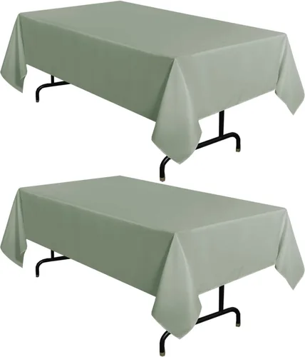 Miniatura 68 de sancua - Paquete de 2 manteles cuadrados de poliéster, de 54 x 54 pulgadas, resistentes a las manchas y a las arrugas, lavables, para mesas de Beige