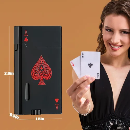Miniatura 3 de Ace Classic Encendedor de Antorcha de Butano, Encendedor de Tarjeta Recargable con Doble Llama de Chorro y Ventana Visible, Regalo Ideal