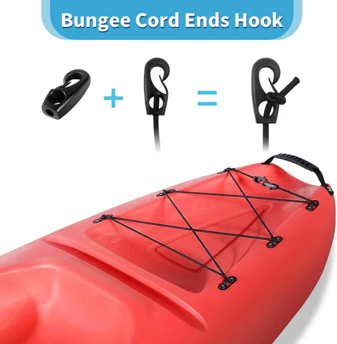 Miniatura 4 de CLIO Kit de aparejo de cubierta de kayak, cuerda elástica de 8 pies con extremos de cuerda elástica y anillo en D de pesca con tornillo 304 M6 y 6