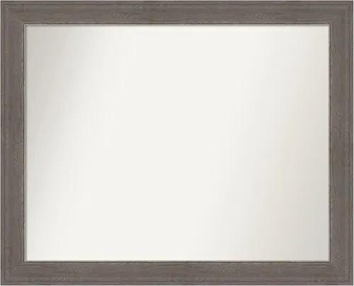Miniatura 404 de Amanti Art Espejo de pared personalizado no biselado (24.5 x 24.5 pulgadas), marco gris marrón alta, varios tamaños personalizados, espejo de baño