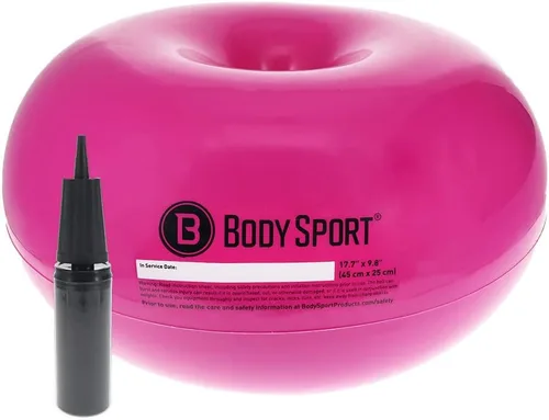 Body Sport Donut Ball – Pelota de ejercicio inflable duradera para entrenamiento de equilibrio y estabilidad, yoga y sesiones de pilates – Uso en