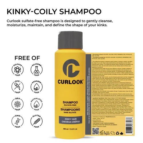 Miniatura 4 de Champú para cabello rizado Sin sulfato - 13.5 fl oz (13.5 onzas) Limpia suavemente, hidrata, mantiene y define los torceduras Productos