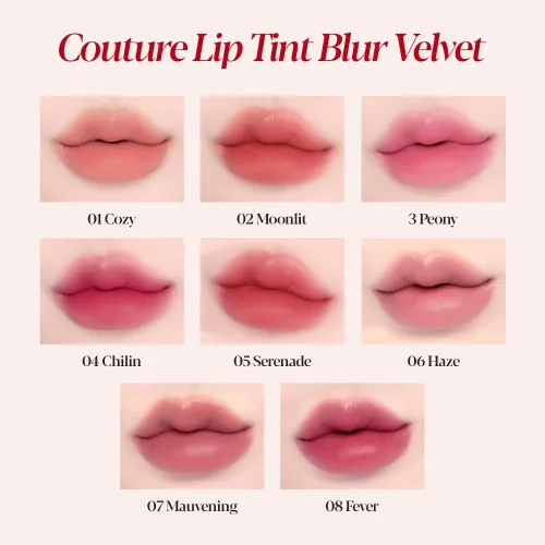 Miniatura 6 de Espoir Couture Lip Tint Blur Velvet #3 Peony 0.19 onzas Lápiz labial líquido de color borroso natural Tinte labial de fijación a prueba
