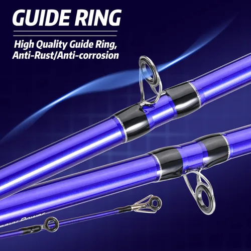 Miniatura 5 de Sougayilang Inshore - Cañas de pescar de agua salada, cañas giratorias de 7 pies y cañas de fundición con carrete de spinning/trolling