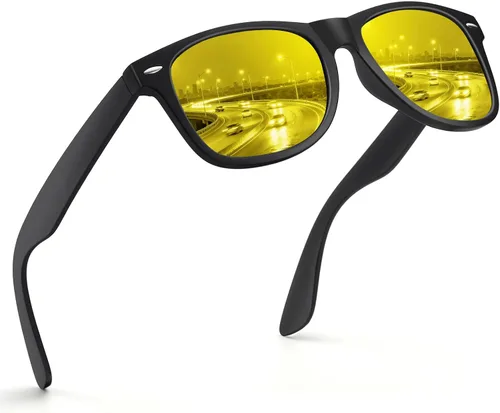 Miniatura 8 de FEIDUSUN Lentes de sol polarizados para hombre y mujer, lentes de sol retro negros para conducir, pescar, protección UV