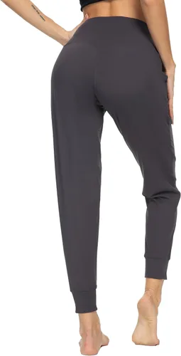 Miniatura 2 de Kcutteyg - Pantalones deportivos de cintura alta con bolsillos para mujer, pantalones deportivos suaves para descanso, correr y entrenamiento