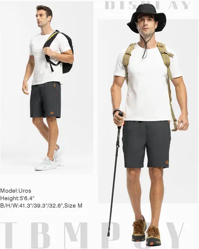 Miniatura 7 de TBMPOY Pantalones cortos de senderismo para hombre de 7 pulgadas, de secado rápido, atléticos, gimnasio, deportes al aire libre, entrenamiento
