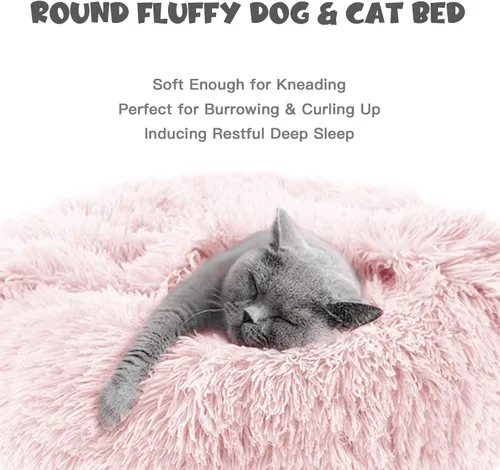 Miniatura 8 de Himax Camas para perros y gatos pequeños, cómodas camas para perros con manta adjunta, cama calmante antiansiedad esponjosa lavable