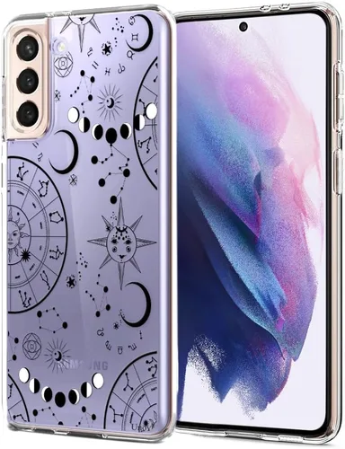 Miniatura 14 de Unov Funda para Galaxy S21, transparente con diseño, ajuste delgado, buen agarre, funda de teléfono en relieve, cubierta protectora a prueba
