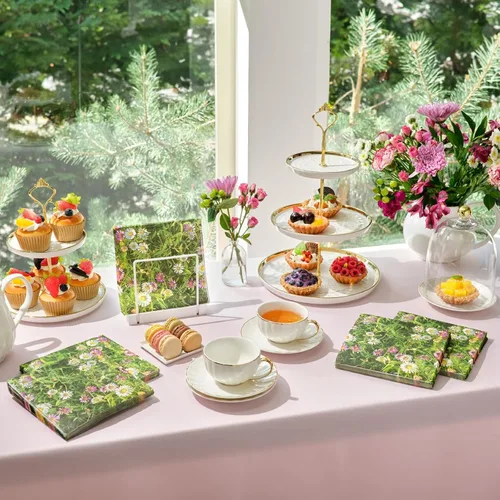 Miniatura 4 de Juvale Servilletas de papel de margarita, papel de seda absorbente de 2 capas, decoración de fiesta de jardín y despedida de soltera, servilletas