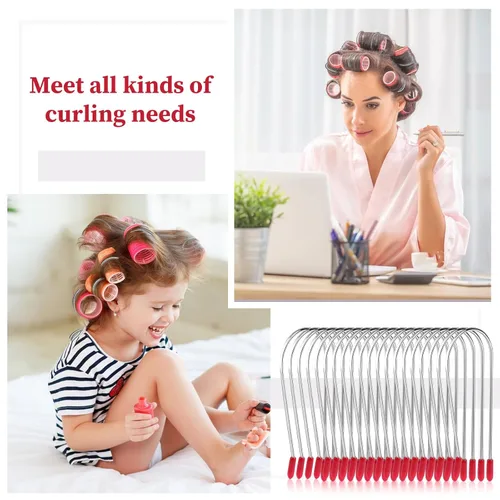 Miniatura 2 de Juego de 20 pinzas de rodillo para el cabello, kit de pasadores de sujeción de repuesto para cabello largo, rodillos portátiles de viaje de 1.25 20