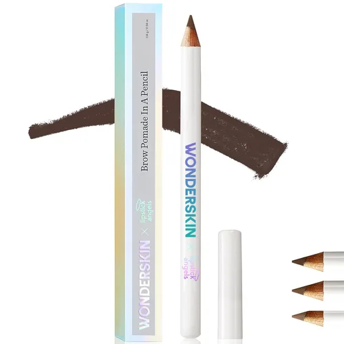 WONDERSKIN Lápiz de cejas – Lápiz afilable para cejas de aspecto natural, maquillaje de ojos marrones, pomada de cejas de larga duración (morena