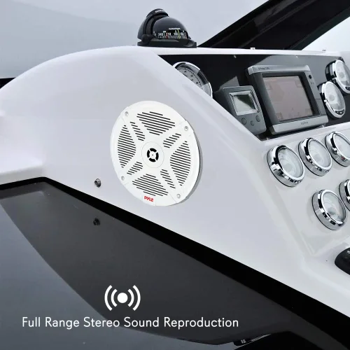 Miniatura 4 de Pyle Altavoces marinos de 6.5 pulgadas, par de altavoces coaxiales de 2 vías a prueba de agua Sistema de sonido estéreo de audio con soporte