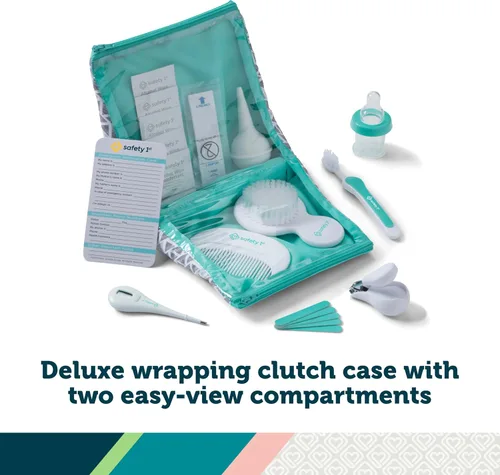 Miniatura 2 de Kit de cuidado y aseo de la salud Deluxe Safety 1st para bebé, Pirámides Aqua, Esenciales para bebés recién nacidos, Talla única, 24 piezas