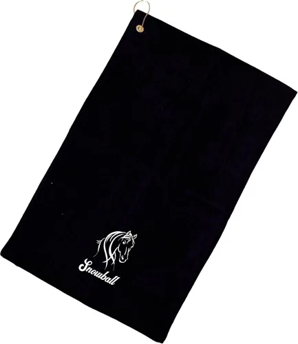 Miniatura 12 de SONA G DESIGNS Toalla de mano bordada de caballo de algodón con clip - se puede personalizar (Aqua)