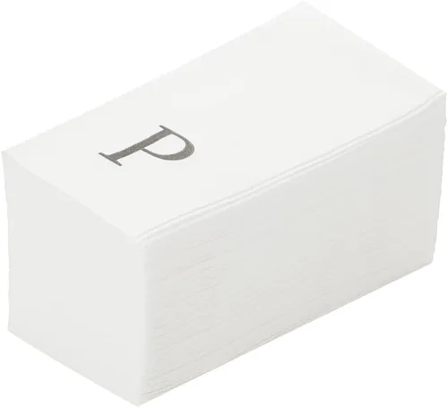 Miniatura 23 de Luxenap Toallas de invitados de tacto de lino de 15.8 X 7.9 pulgadas, 50 toallas de mano con letras - Letra dorada "S", fuente sans serif