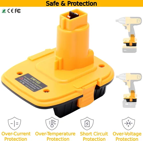 Miniatura 6 de Tulepowceeng Paquete de 2 adaptadores de batería DM18D compatibles con herramientas Dewalt de 18V, convertidor compatible con Dewalt de 20V
