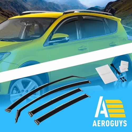 Miniatura 8 de Deflectores de ventana extra duraderos en el canal, protectores de lluvia aptos para Toyota RAV4 2013-2018, viseras solares, ventilación de viento