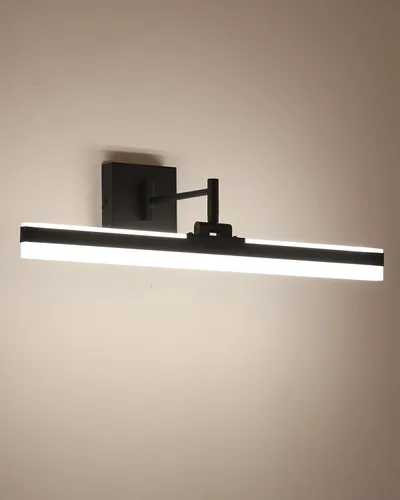 Miniatura 9 de Moderna lámpara de tocador negra ajustable LED para baño sobre espejo giratorio (negro, 23.6 pulgadas, 5CCT regulable)