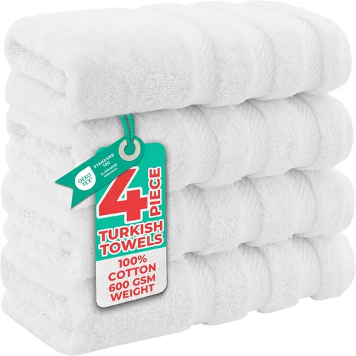 Miniatura 17 de American Soft Linen - Juego de 4 toallas, 100% de algodón turco, 27 x 54 pulgadas, tamaño extragrande, toallas para la ducha, color amarillo