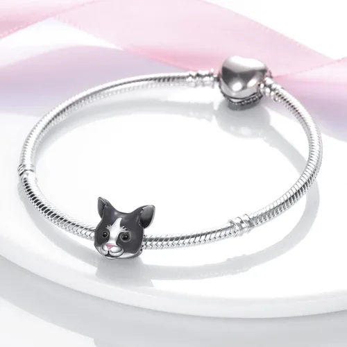 Miniatura 2 de MULA Dijes de plata de ley 925 para pulseras y collares, lindos gatos, perros, elefantes, animales, familia, colgantes, joyas, regalos para mujeres